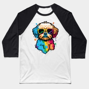 Watercolor Pup Vibes: Canine Joy in Watercolors Baseball T-Shirt